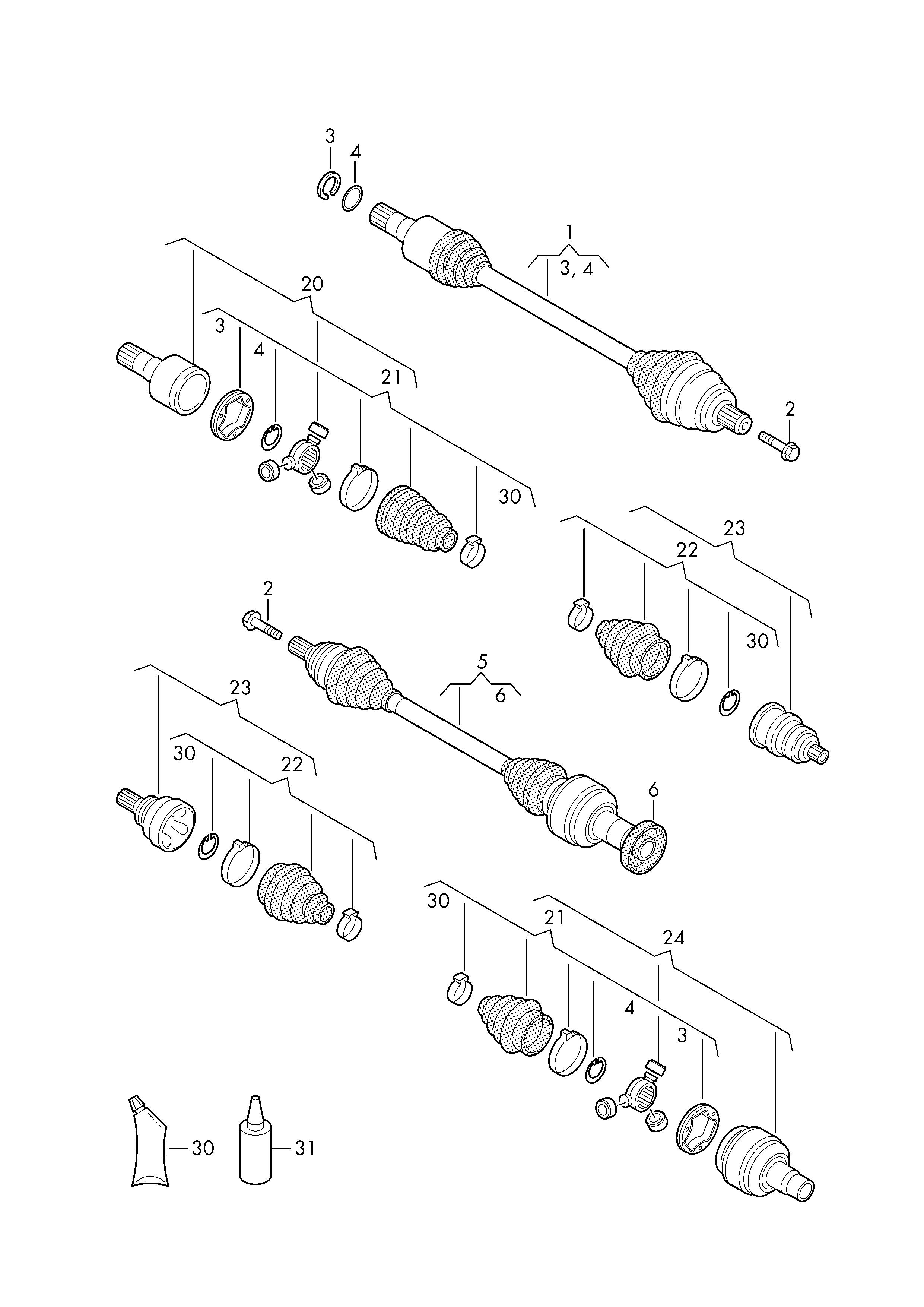 Seat 5N0 498 099 D - Шарнирный комплект, ШРУС, приводной вал autospares.lv